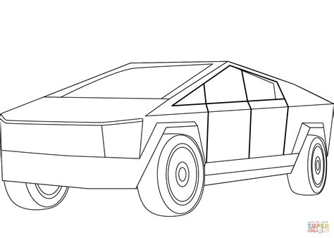 Tesla Cybertruck Coloring Pages Free
