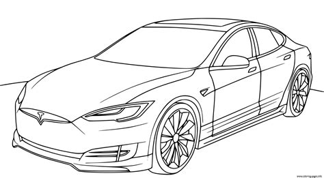 Tesla Model S Coloring Sheet   s