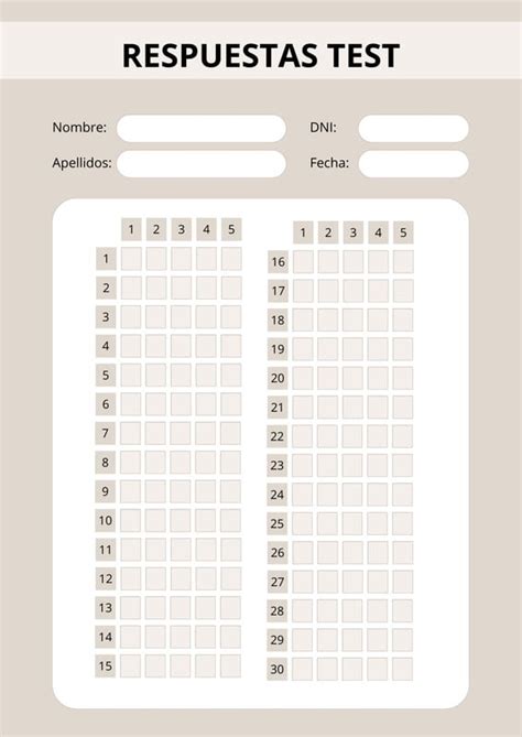 Hoja de Respuestas (Eysenck b)