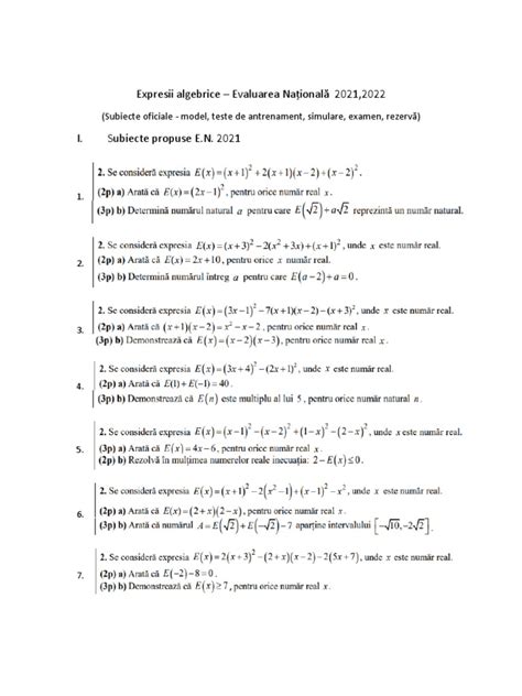 Test Expresii Algebrice 8