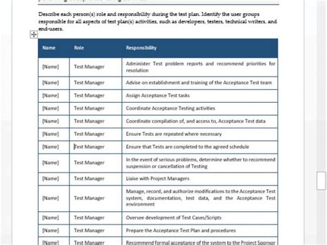 Test Procedure Template Word