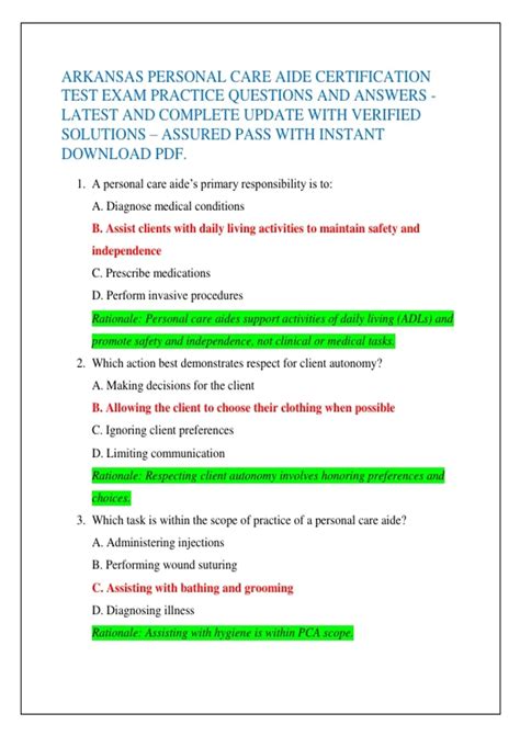Test Your Understanding Of Personal Care Answers
