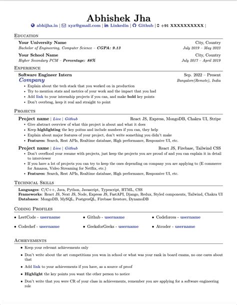 Tex Resume Template