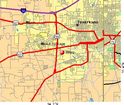 Texarkana Zip Code Map