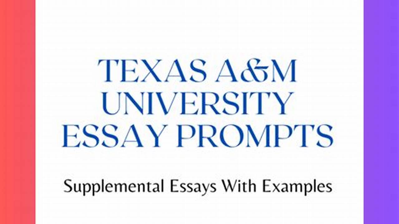 Texas A&M Application Essay 2024