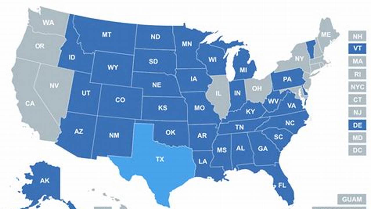 Texas Chl Reciprocity Map 2025