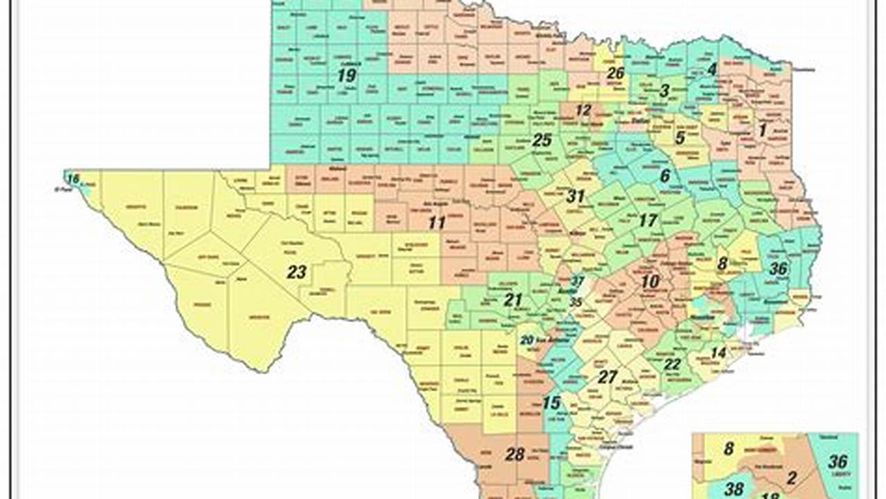 Texas Senate District Map 2024