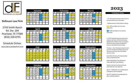 Texas Expanded Standard Possession Calendar 2024