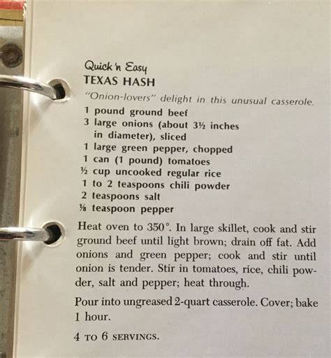 Texas Hash Betty Crocker Recipe