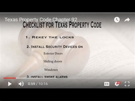 Texas Property Code Chapter 56: Understanding Tenant Rights & Obligations