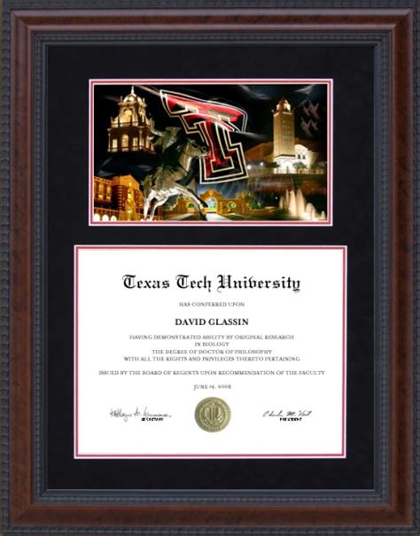 Texas Tech Double Diploma Frame