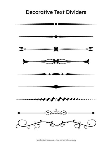 Download Text Dividers Borders Printable