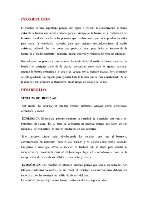 Texto Argumentativo Del Reciclaje