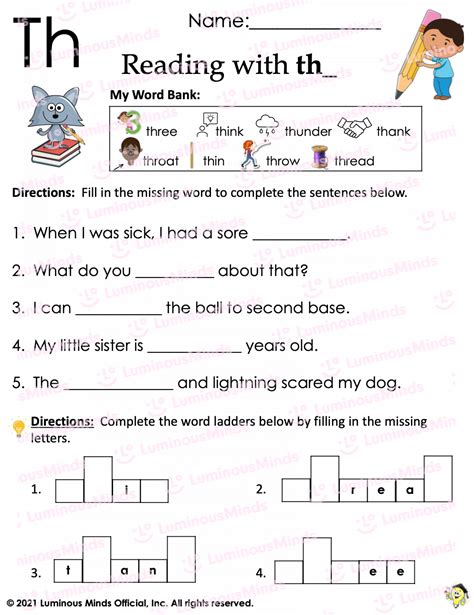 Th Words Worksheet