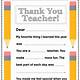 Thank You Card For Teacher Printable
