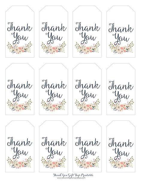 Thank You Gift Tags Template