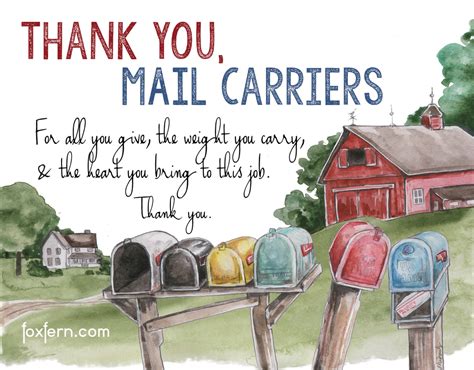 Thank You Mail Carrier  Free Printable