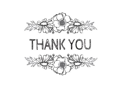 Thank You Card Black And White Printable