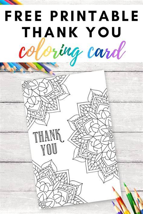 Thank You Card Coloring Page