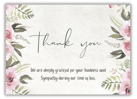 Thank You Card Funeral Template