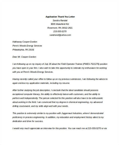 Thank You For Applying Letter