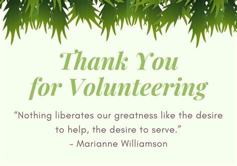 Thank You For Your Volunteer Work