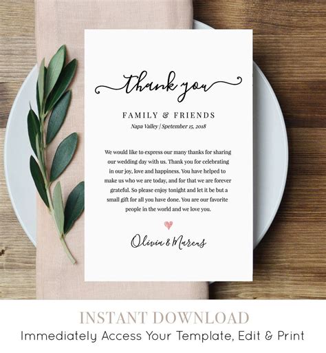Thank You Notes For Wedding Gifts Templates