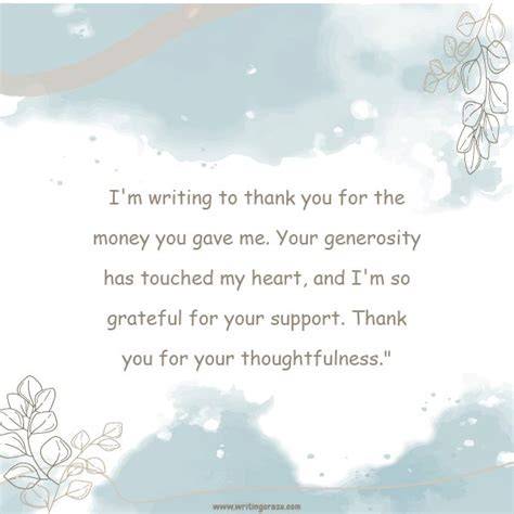 Thank You Notes for Monetary Gifts