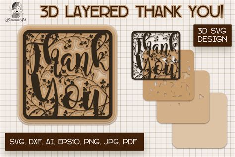 Download Thank You Paper Cut SVG, 3d Layered... Creativefabrica