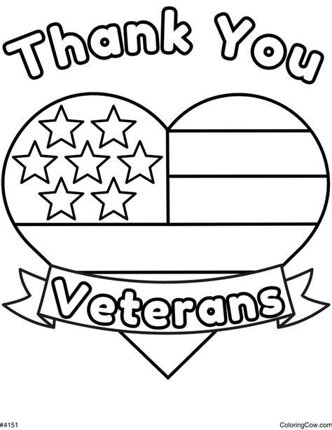 Thank You Veterans Day Coloring Pages Printable