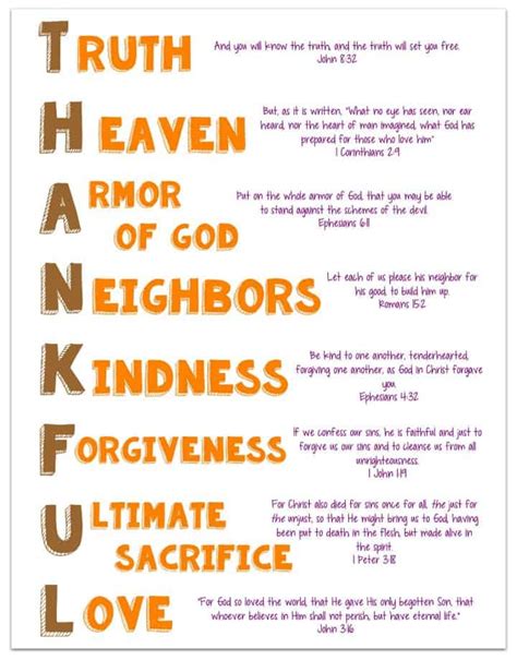 Thankful Acrostic Poem Printable