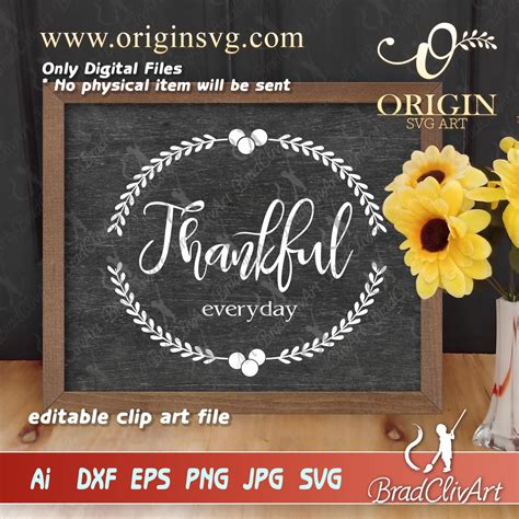 Download Thankful Everyday SVG - Gratitude Sign DXF Files