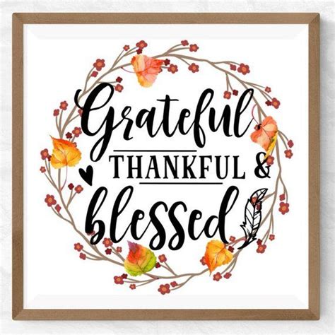 Download Thankful Grateful Blessed Printable