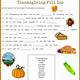 Thanksgiving Free Printable Worksheets