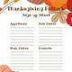 Thanksgiving Potluck Sign Up Sheet Template