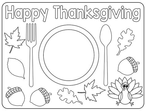 Thanksgiving Printable Placemats