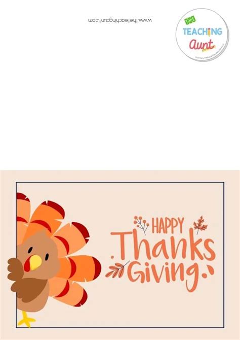 Thanksgiving Card Template For Students
