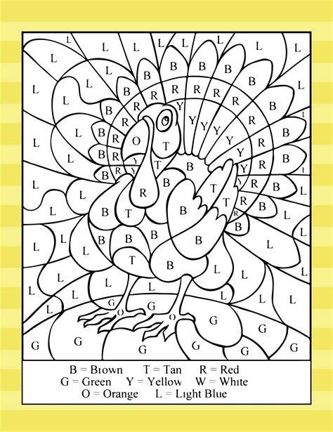 Thanksgiving Color By Number Coloring Pages