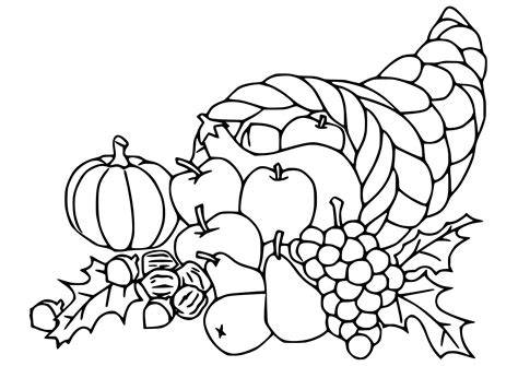 Thanksgiving Cornucopia Coloring Pages