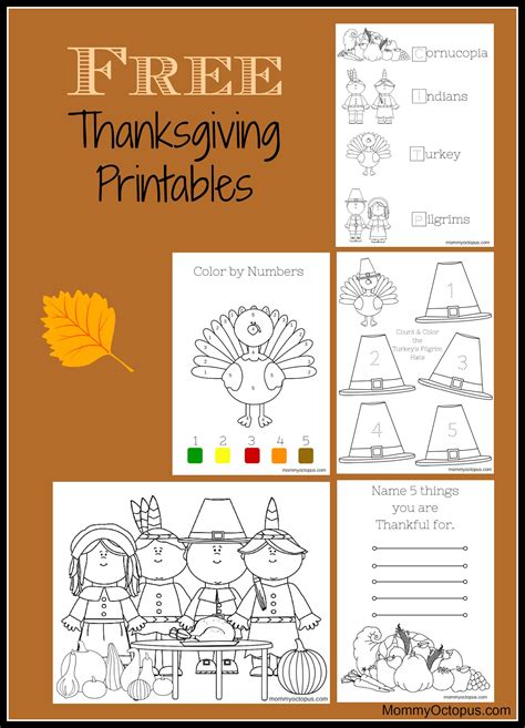 Thanksgiving Day Worksheets For Kindergarten