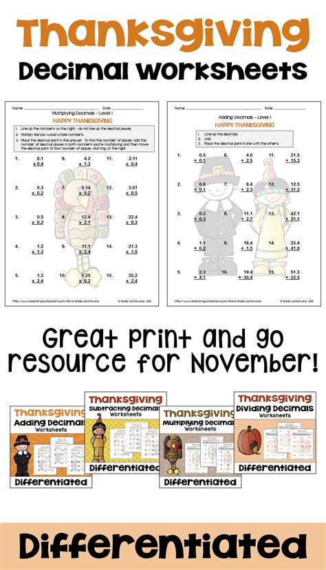 Thanksgiving Math Worksheets 5th Grade