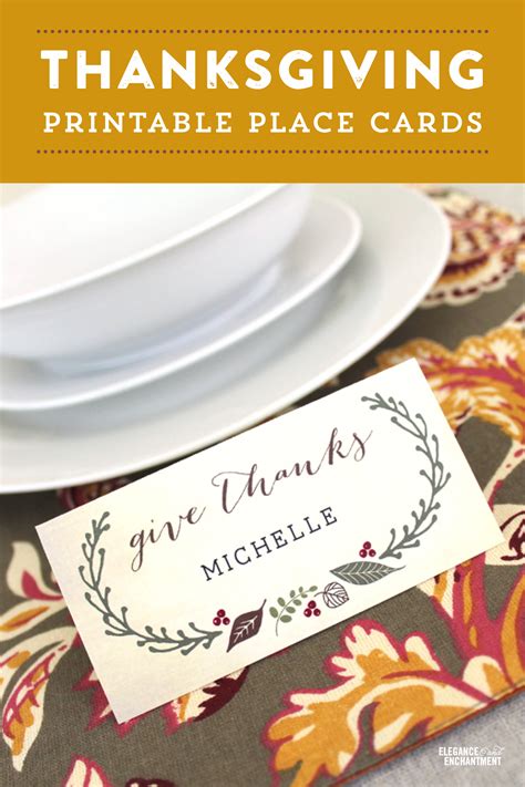 Thanksgiving Place Cards Printable