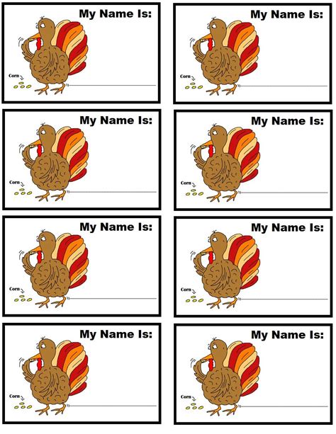 Thanksgiving Printable Name Tags