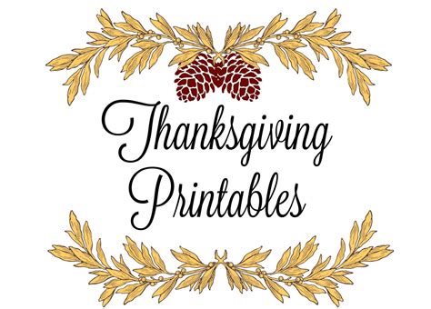 Thanksgiving Printable Templates