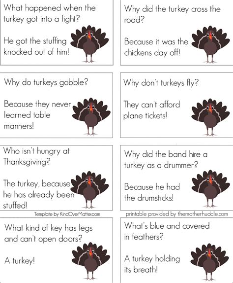 Thanksgiving Riddles Printables