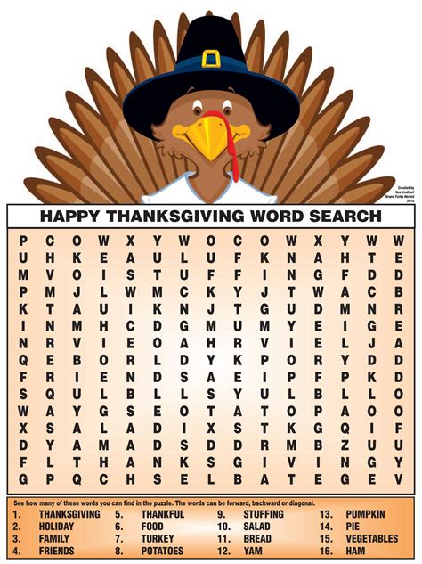 Thanksgiving Word Search Hard Printable