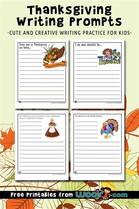 Thanksgiving Writing Prompts Free Printable