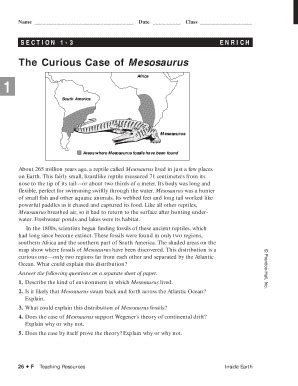 The Curious Case Of Mesosaurus Worksheet Answer Key