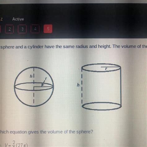 The Cylinder And The Sphere Below Have The Same Volume