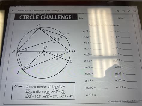The Giant Circle Challenge Worksheet Answer Key